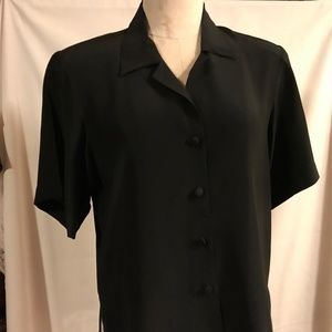 Vintage Doncaster Silk black camp shirt, size XSmall